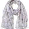 Clearance Gregory Ladner Animal Print Scarf With Foil And Tassles Gregory Ladner Promotions Silver