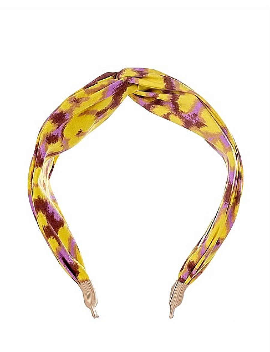 Hot Gregory Ladner Animal Print Turban Gregory Ladner Discount Yellow