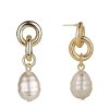 Hot Gregory Ladner Link/Pearl Drop Earrings Gregory Ladner Discount Gold