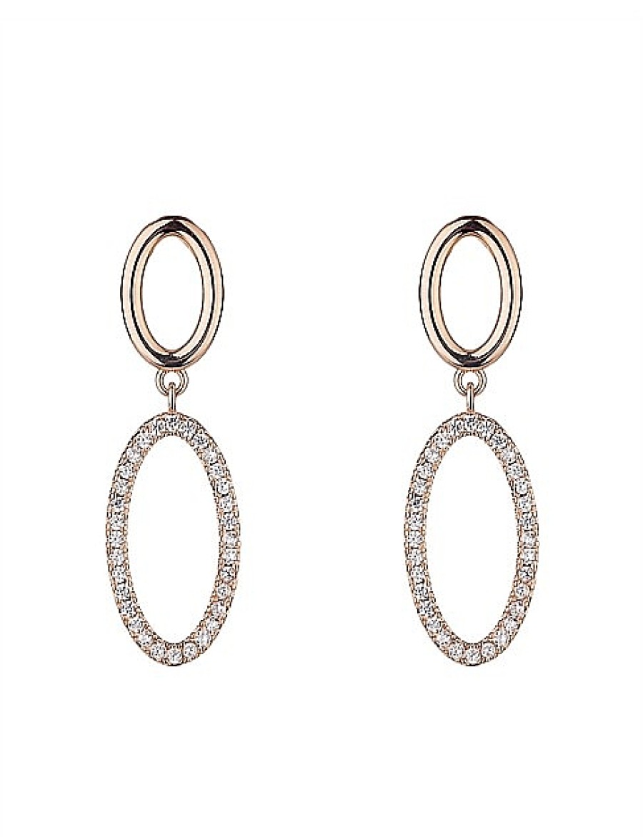 Best Gregory Ladner Double Oval Drop With Cz Earrings Gregory Ladner Cheap Rose Gold