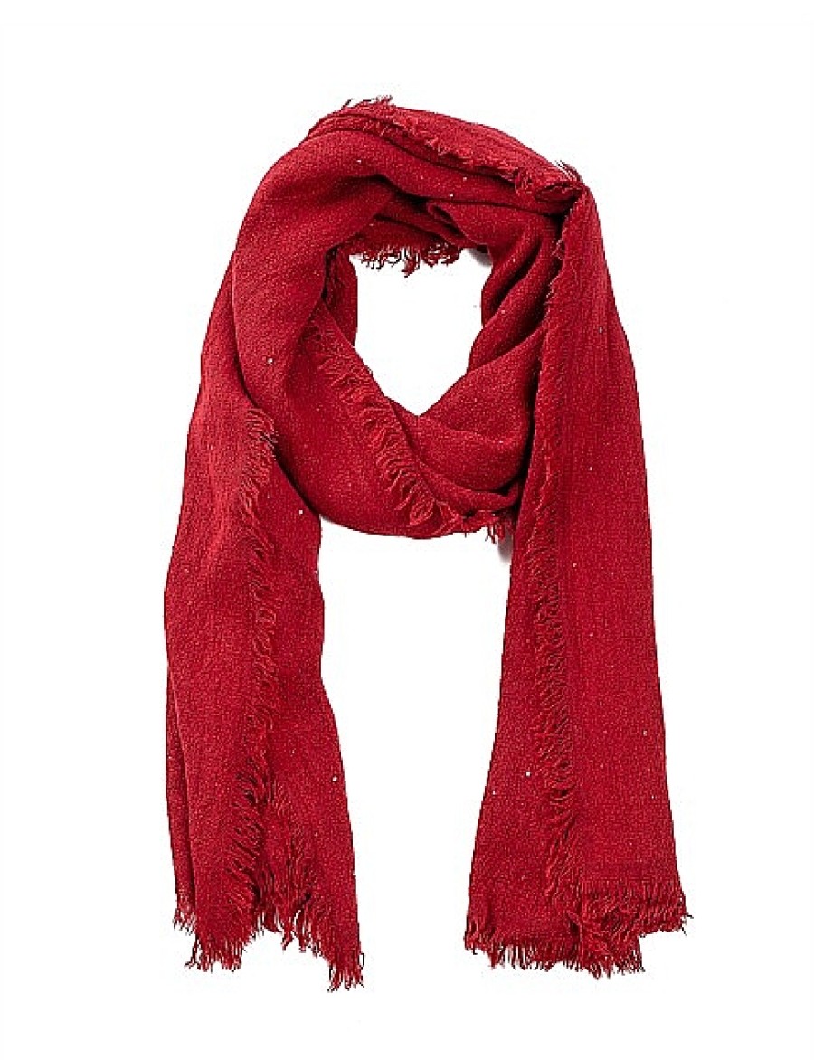 Wholesale Gregory Ladner Frayed Edge Scarf With Micro Sequins Gregory Ladner Promotions Red