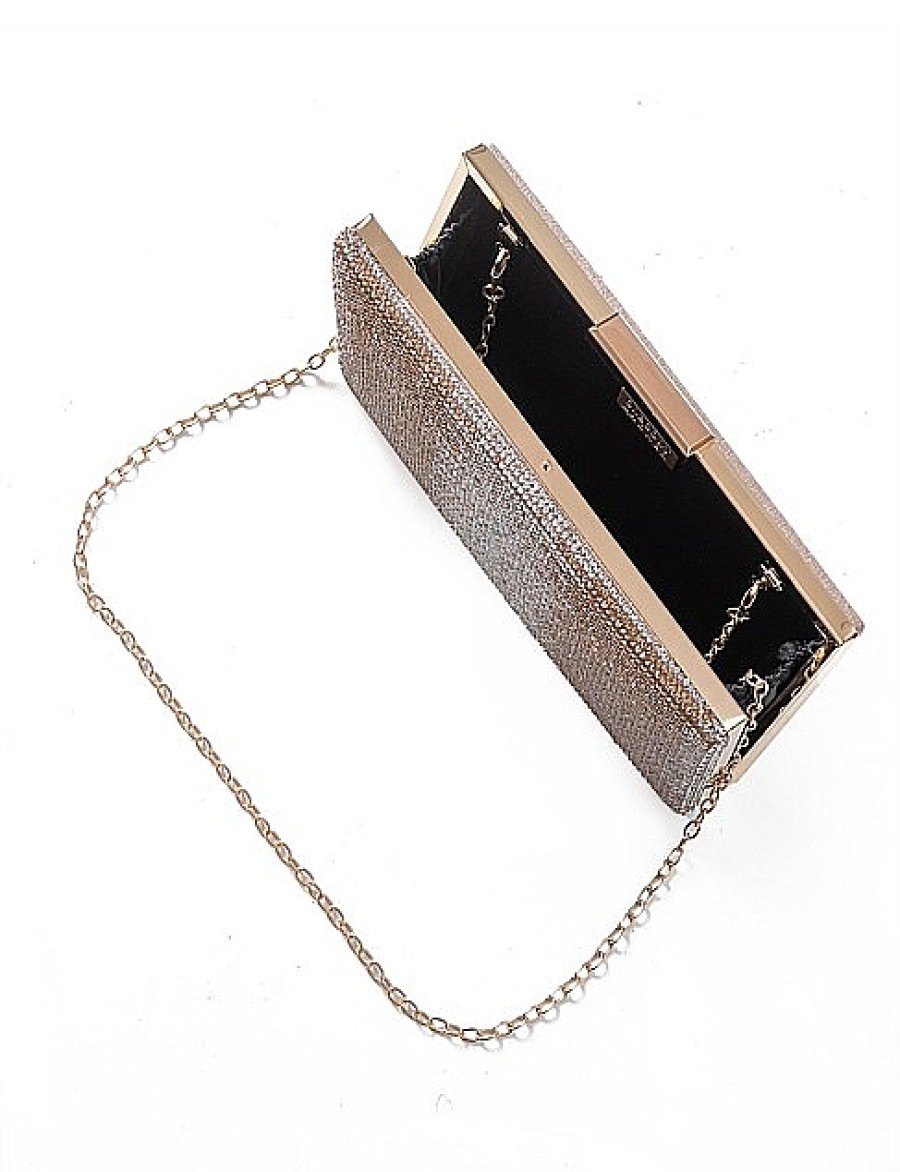 Wholesale Gregory Ladner Beaded Rectangular Clutch Bag Gregory Ladner Promotions Gold/Silver