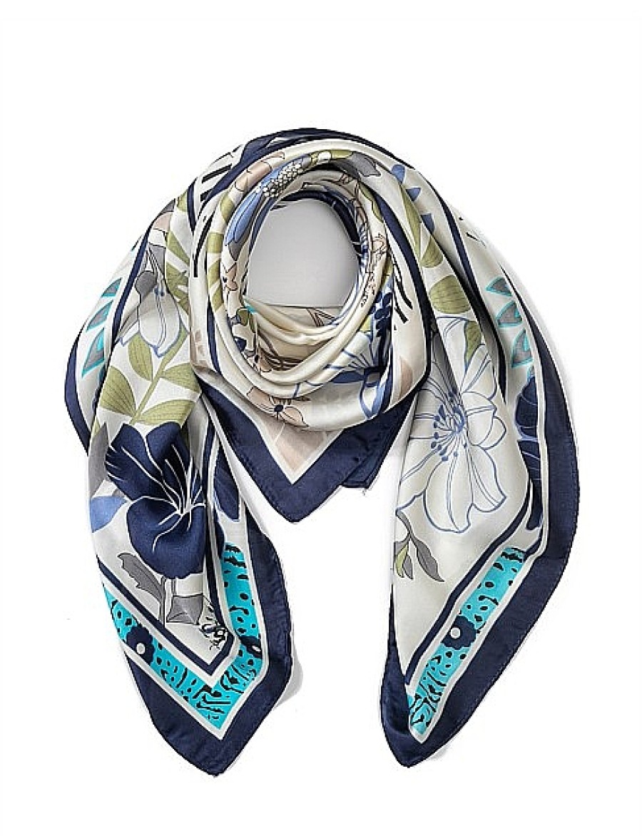 Wholesale Gregory Ladner Floral Print Kerchief Gregory Ladner Wholesale Navy