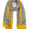 Online Gregory Ladner Geometric Print Scarf With Tassles Gregory Ladner Promotions Yellow