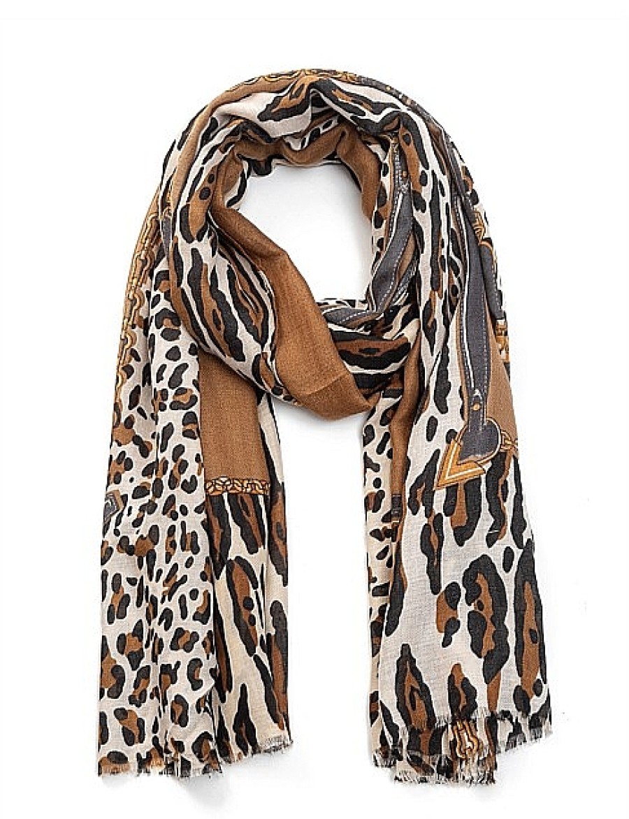 Best Gregory Ladner Animal Print Scarf With Solid Border Gregory Ladner Promotions Caf