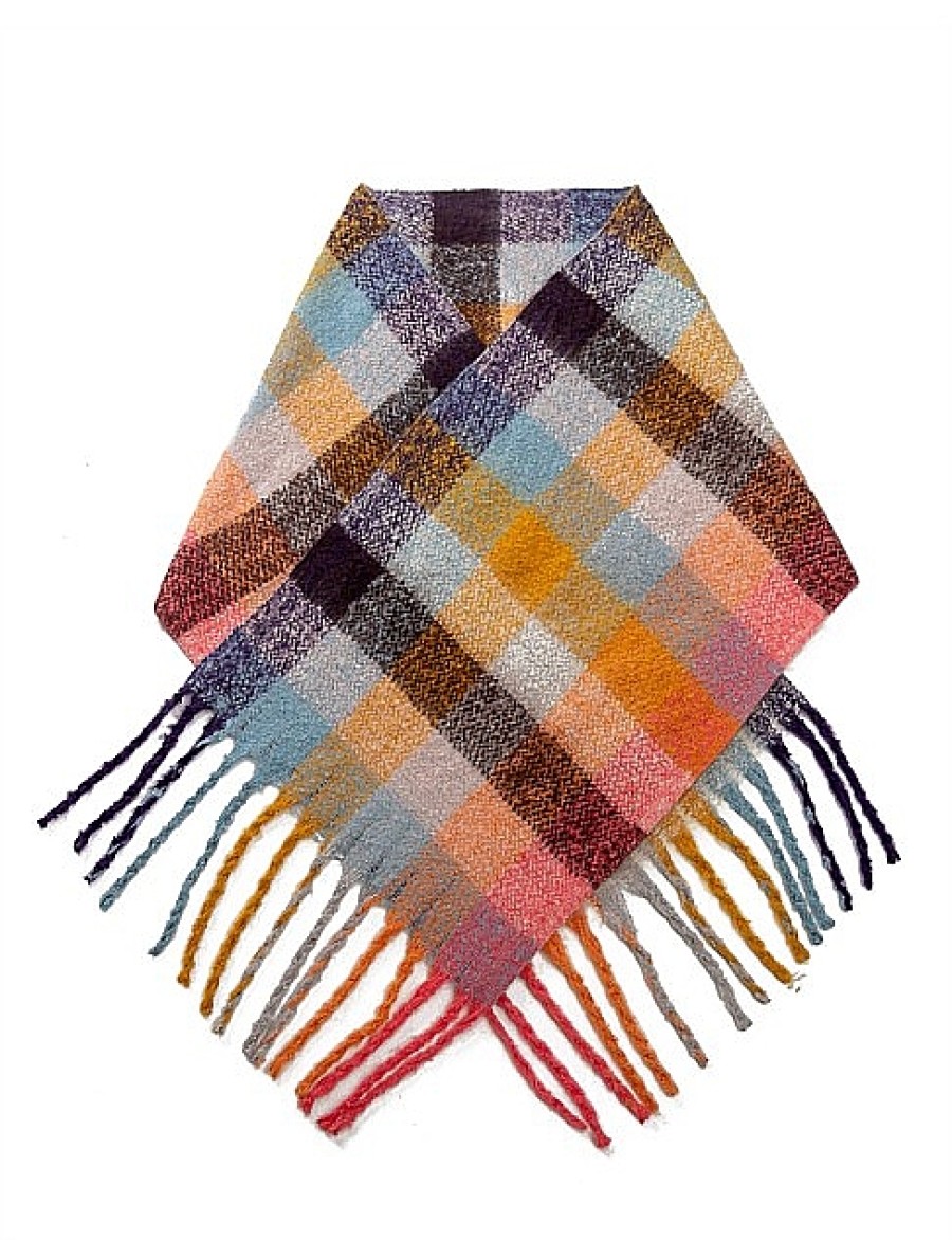 Best Gregory Ladner Blanket Check Scarf Gregory Ladner Wholesale Purple/Pink