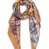 Clearance Gregory Ladner Tree Print Large Square Scarf Gregory Ladner Limited Edition Gold