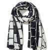 Online Gregory Ladner Tile Print Scarf Gregory Ladner Wholesale Black/White