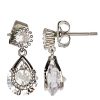 Best Gregory Ladner Pear Crystal Drop Earrings Gregory Ladner Discount Rhodium