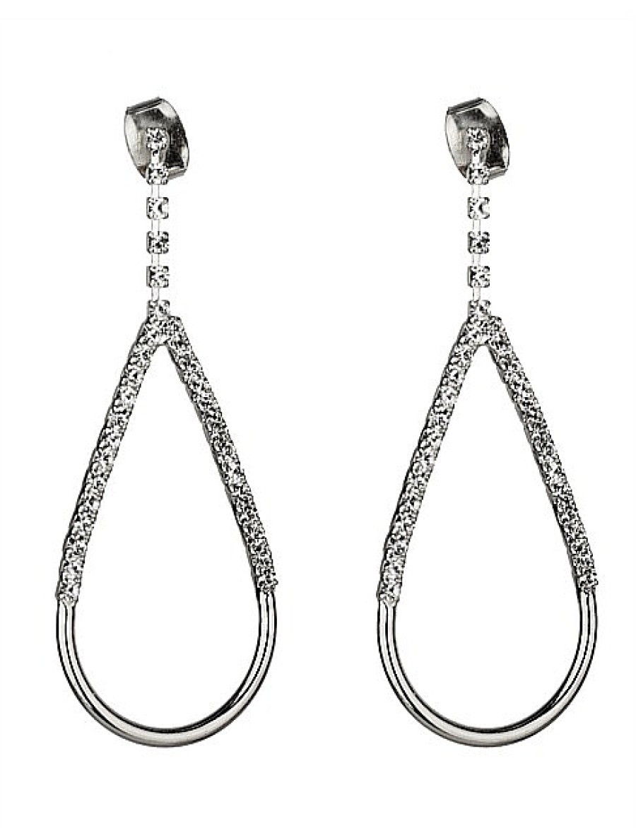 Hot Gregory Ladner Teardrop Drop Earring With Cz Gregory Ladner Limited Edition Rhodium