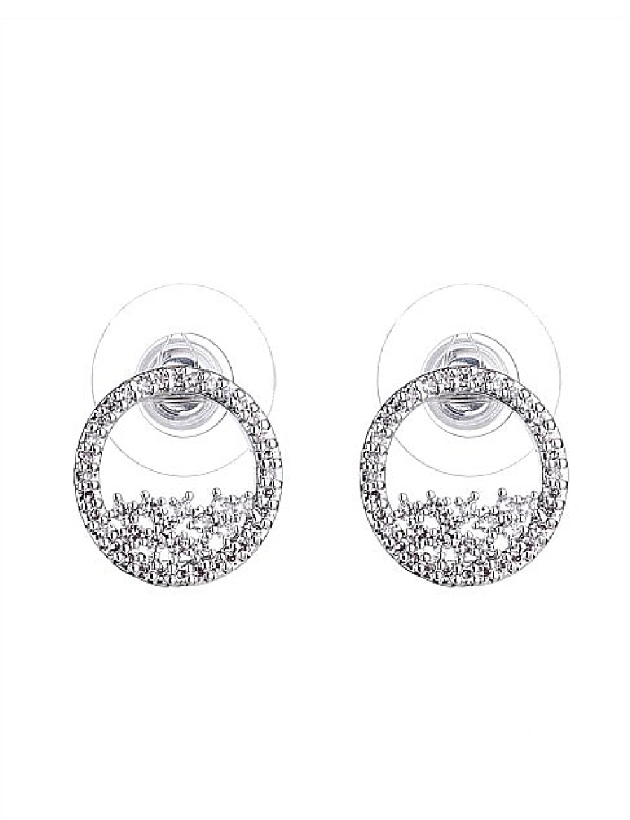 New Gregory Ladner Micro Cz Hoop Earring Gregory Ladner Limited Edition Rhodium