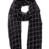 Wholesale Gregory Ladner Stitched Check Scarf Gregory Ladner Wholesale Black