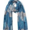 New Gregory Ladner Leaves Scarf Gregory Ladner Limited Edition Blue