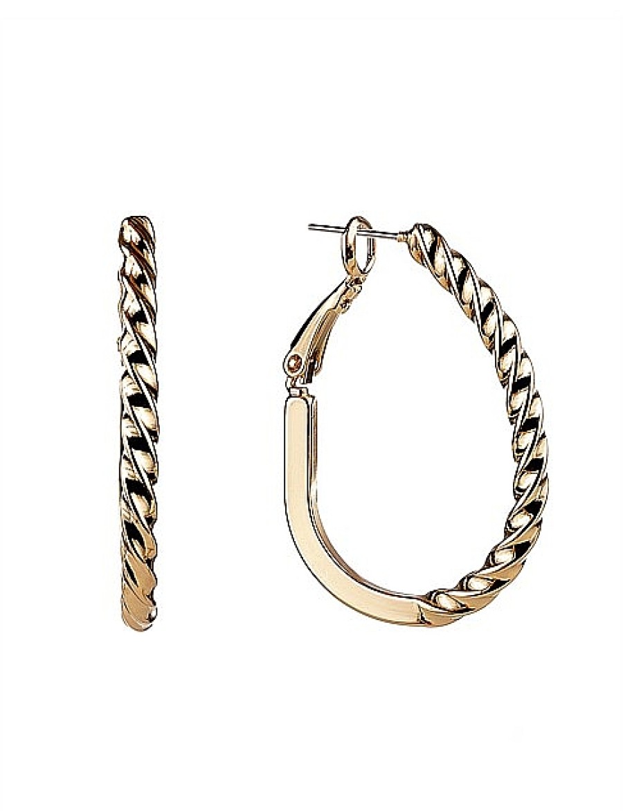 Best Gregory Ladner Oval Twist Detailhoop Earrings Gregory Ladner Limited Edition Gold