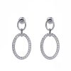 Hot Gregory Ladner Oval Cz Drop Earring Gregory Ladner Discount Rhodium