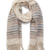 New Gregory Ladner Striped Edge Scarf Gregory Ladner Discount Ivory