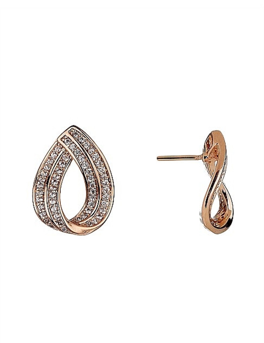 Best Gregory Ladner Cz Open Hoop Stud Earrings Gregory Ladner Cheap Rose Gold