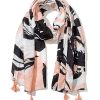 Best Gregory Ladner Floral Print Scarf With Tassles Gregory Ladner Cheap Black/Pink