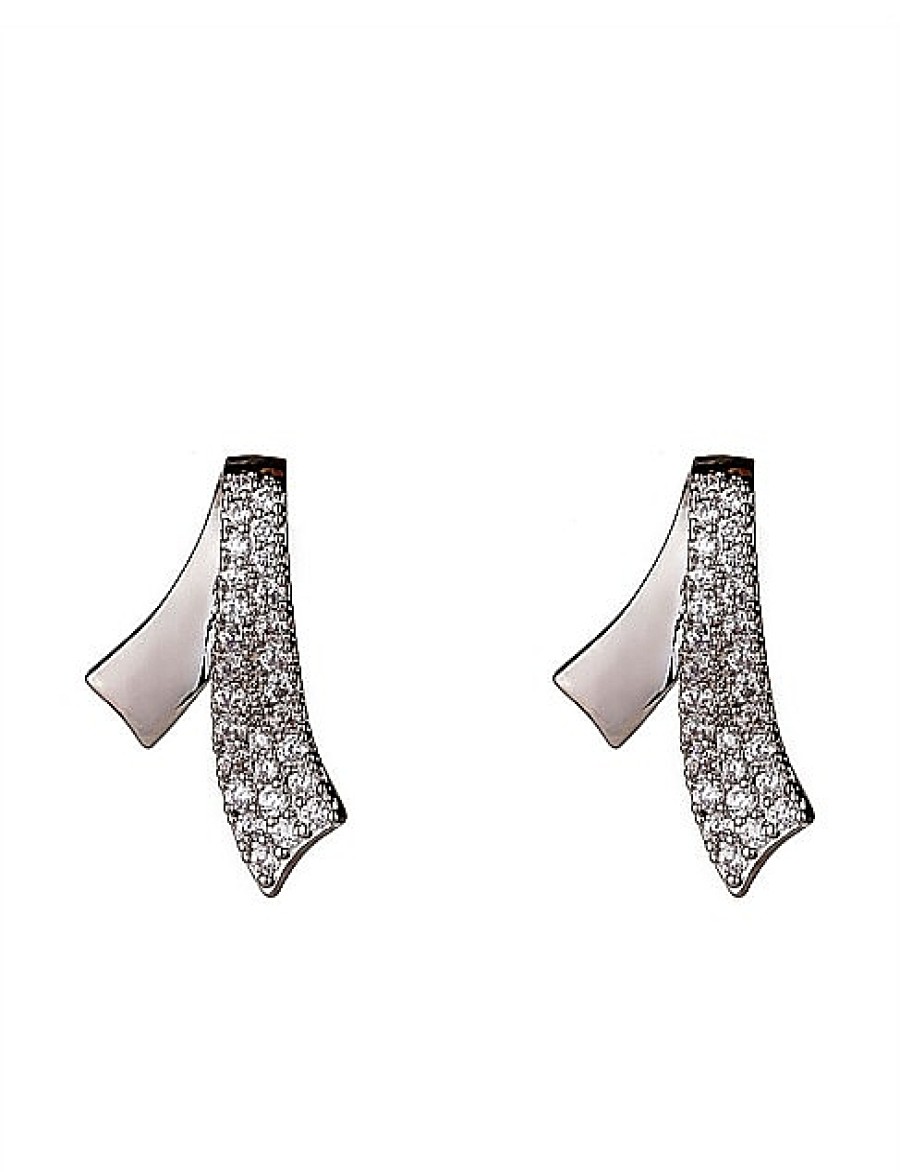 Best Gregory Ladner Ribboncz Detail Earrings Gregory Ladner Promotions Rhodium