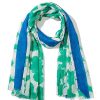 Wholesale Gregory Ladner Floral Print Scarf With Solid Border Gregory Ladner Cheap Green/Cobalt