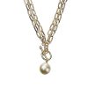 Clearance Gregory Ladner Double Chain With Pearl Fob Closure Necklace Gregory Ladner Limited Edition Gold