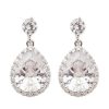 Hot Gregory Ladner Large Cz Teardrop Earring With Surround Gregory Ladner Discount Rhodium