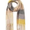 New Gregory Ladner Check Blanket Scarf Gregory Ladner Discount Ivory/Grey/Yellow