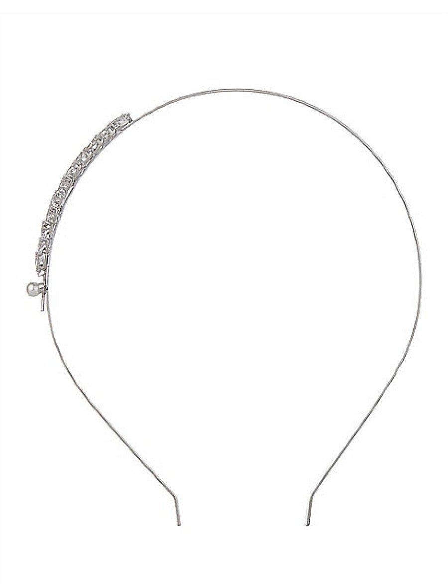 New Gregory Ladner Crystal Fern Headband Gregory Ladner Discount Rhodium