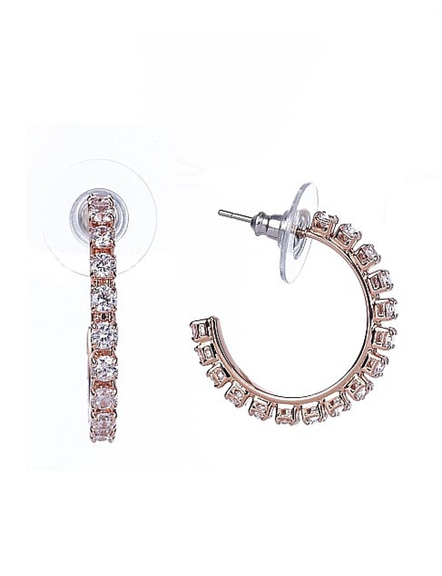 Best Gregory Ladner Cz Hoop Earring Gregory Ladner Limited Edition Rose Gold