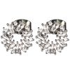 New Gregory Ladner Cz Mini Wreath Earrings Gregory Ladner Wholesale Rhodium