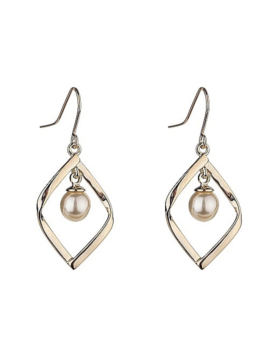 Best Gregory Ladner Diamond Drop With Pearl Centre Earrings Gregory Ladner Cheap Gold