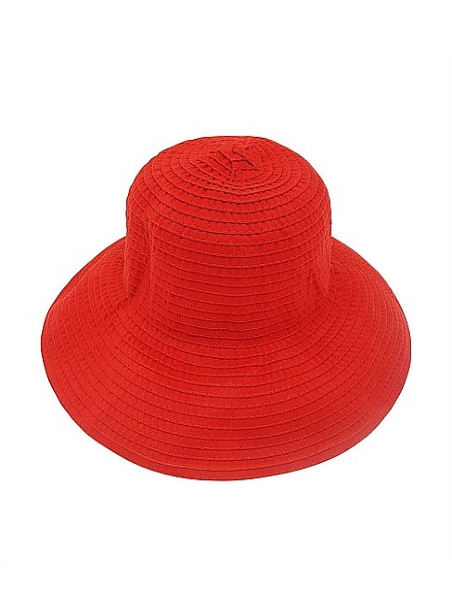 New Gregory Ladner Ribbon Floppy Sunhat Gregory Ladner Discount Red