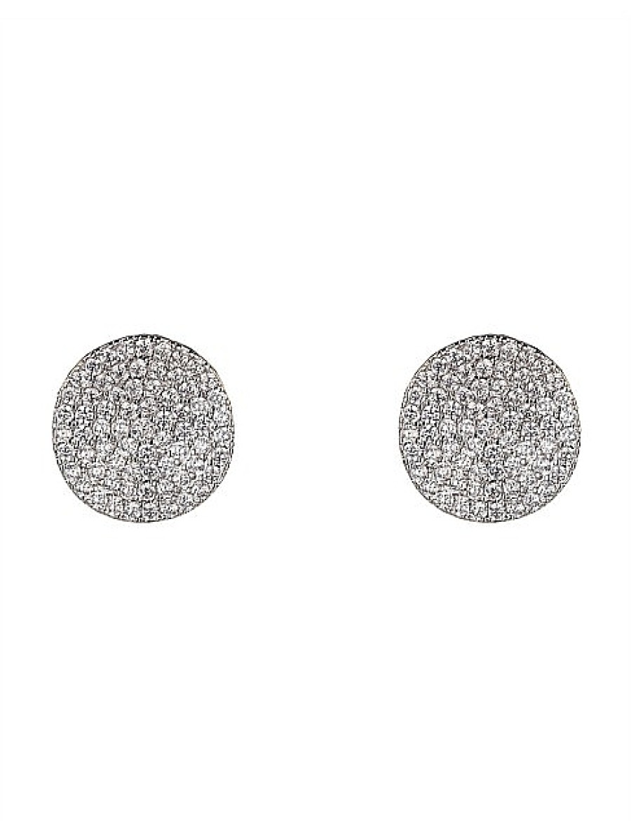 Best Gregory Ladner Cz Disc Stud Earrings Gregory Ladner Cheap Rhodium