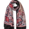 Clearance Gregory Ladner Paisley Print Scarf Gregory Ladner Wholesale Black/Red