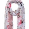 New Gregory Ladner Floral Scarf With Solid Border Gregory Ladner Discount Blush