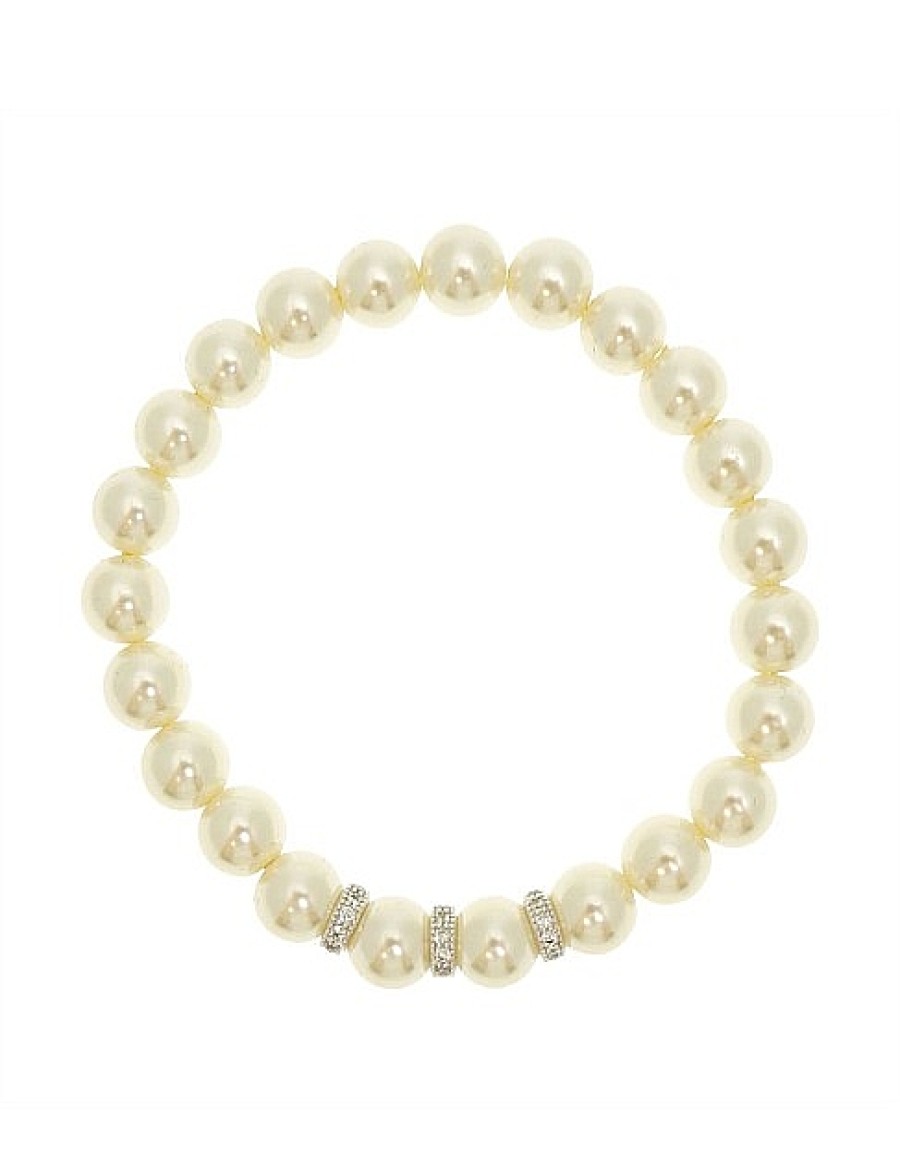 Best Gregory Ladner Bracelet Pearl/Cz 8Mm Elastic Rh. Gregory Ladner Limited Edition Silver