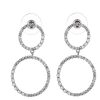 Clearance Gregory Ladner Double Circle Cz/Pearl Drop Earring Gregory Ladner Limited Edition Rhodium