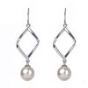 Best Gregory Ladner Diamond Drop Earring With Pearl Gregory Ladner Wholesale Rhodium