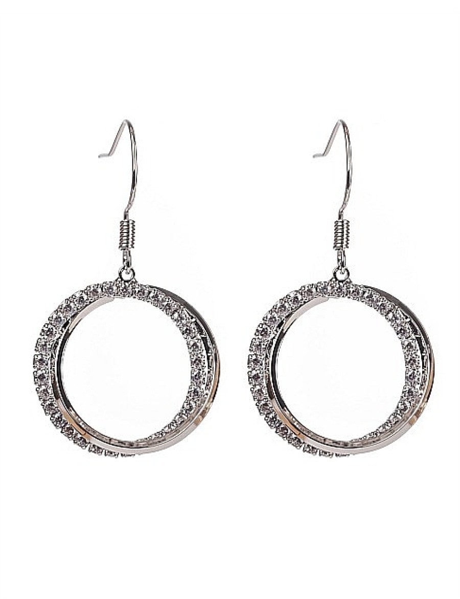 New Gregory Ladner Double Cz Hoop With Pearl Drop Earring Gregory Ladner Promotions Rhodium