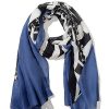 Wholesale Gregory Ladner Paisley Print Scarf With Solid Border Gregory Ladner Promotions Cobalt