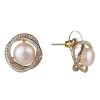 Online Gregory Ladner Pearl Wavy Cz Surround Earrings Gregory Ladner Cheap Gold