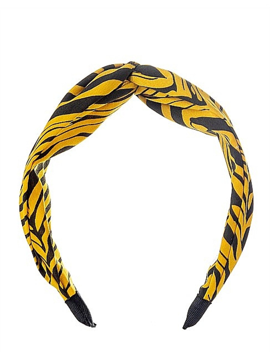 Hot Gregory Ladner Zebra Print Turban Gregory Ladner Promotions Yellow