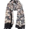 Best Gregory Ladner Petals Print Scarf Gregory Ladner Promotions Black