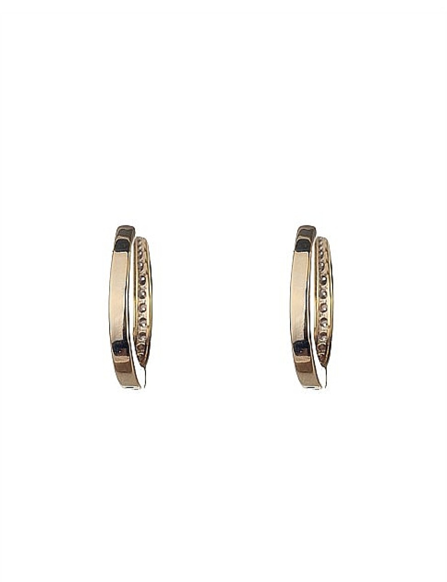 New Gregory Ladner Small Cz Hoop Earrings Gregory Ladner Promotions Gold