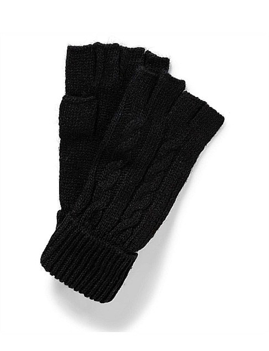 Clearance Gregory Ladner Cable Knit Fingerless Glove Gregory Ladner Discount Black