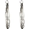 Online Gregory Ladner Woven Hoop Earring Gregory Ladner Discount Rhodium