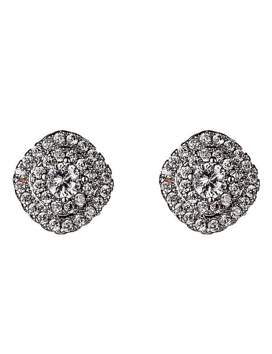 Clearance Gregory Ladner Cluster Stud Earrings Gregory Ladner Discount Rhodium