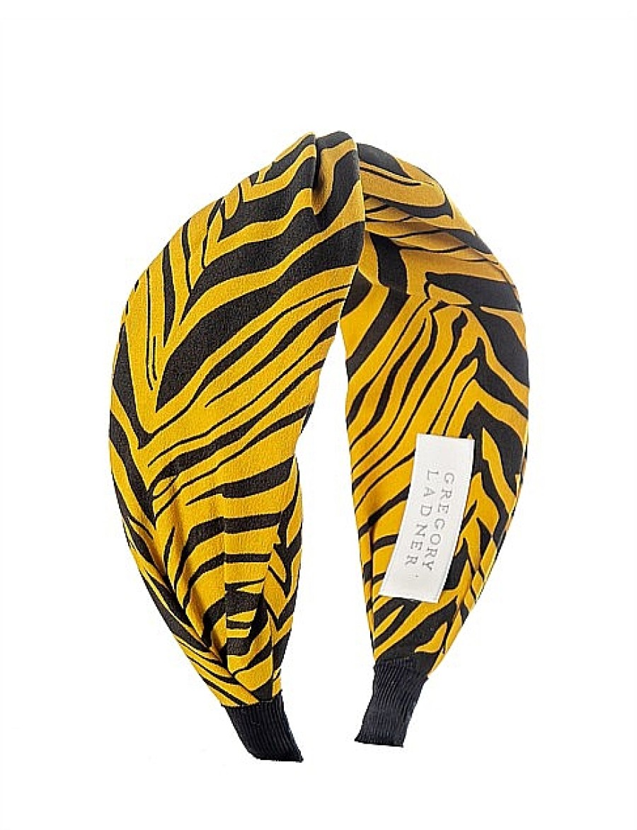 Hot Gregory Ladner Zebra Print Turban Gregory Ladner Promotions Yellow