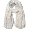 New Gregory Ladner Linen Look Scarf With Stripes Gregory Ladner Cheap Ivory