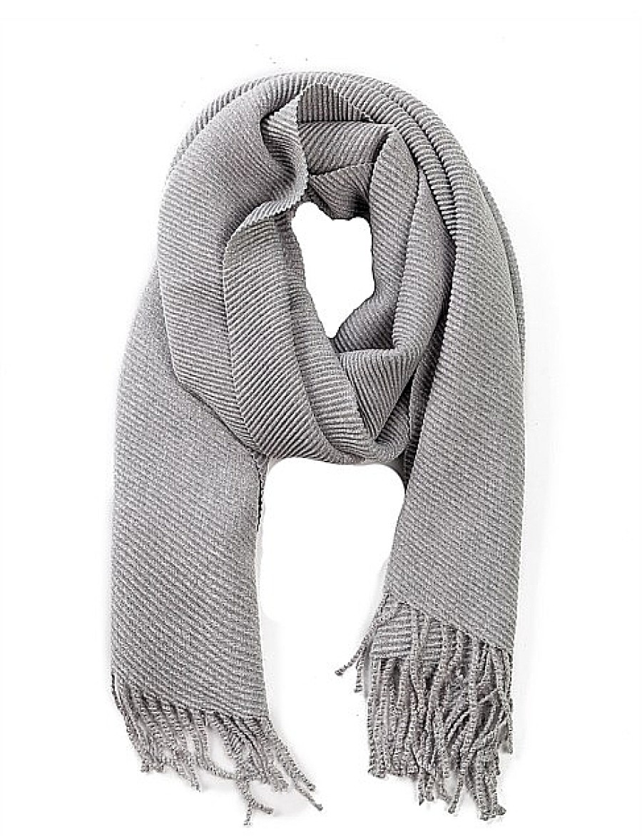 New Gregory Ladner Pleated Scarf Gregory Ladner Wholesale Light Grey